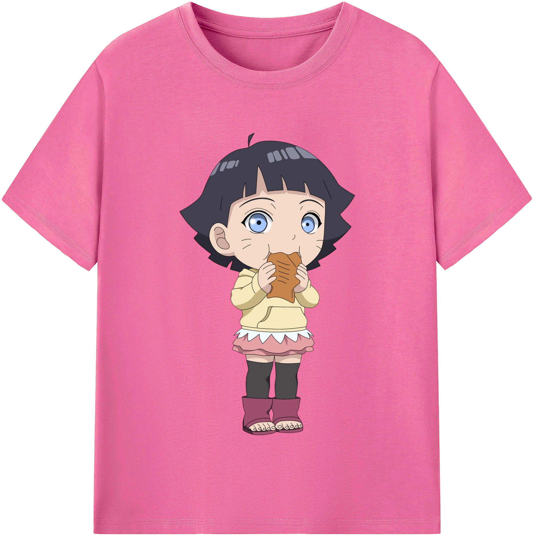 （画像用） NARUTO -ナルト- うずまき ヒマワリ Uzumaki Himawari レディースカジュアルプリントTシャツ（綿100％）